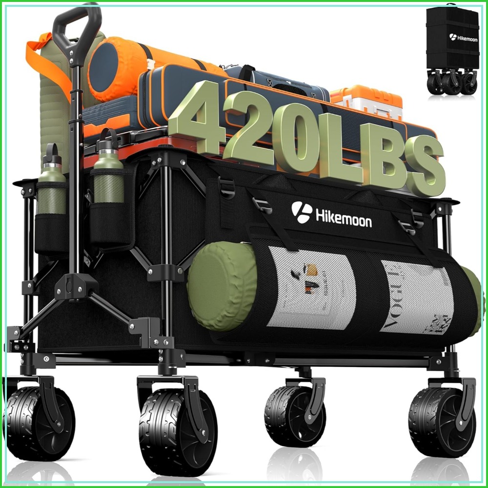 Gardening Tools Store - 150L Collapsible Wagon, 420LBS Heavy Duty