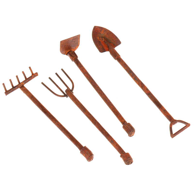 1:12 Scale Dollhouse Miniature - مراجعة Gardening Tools Hoe وسعره