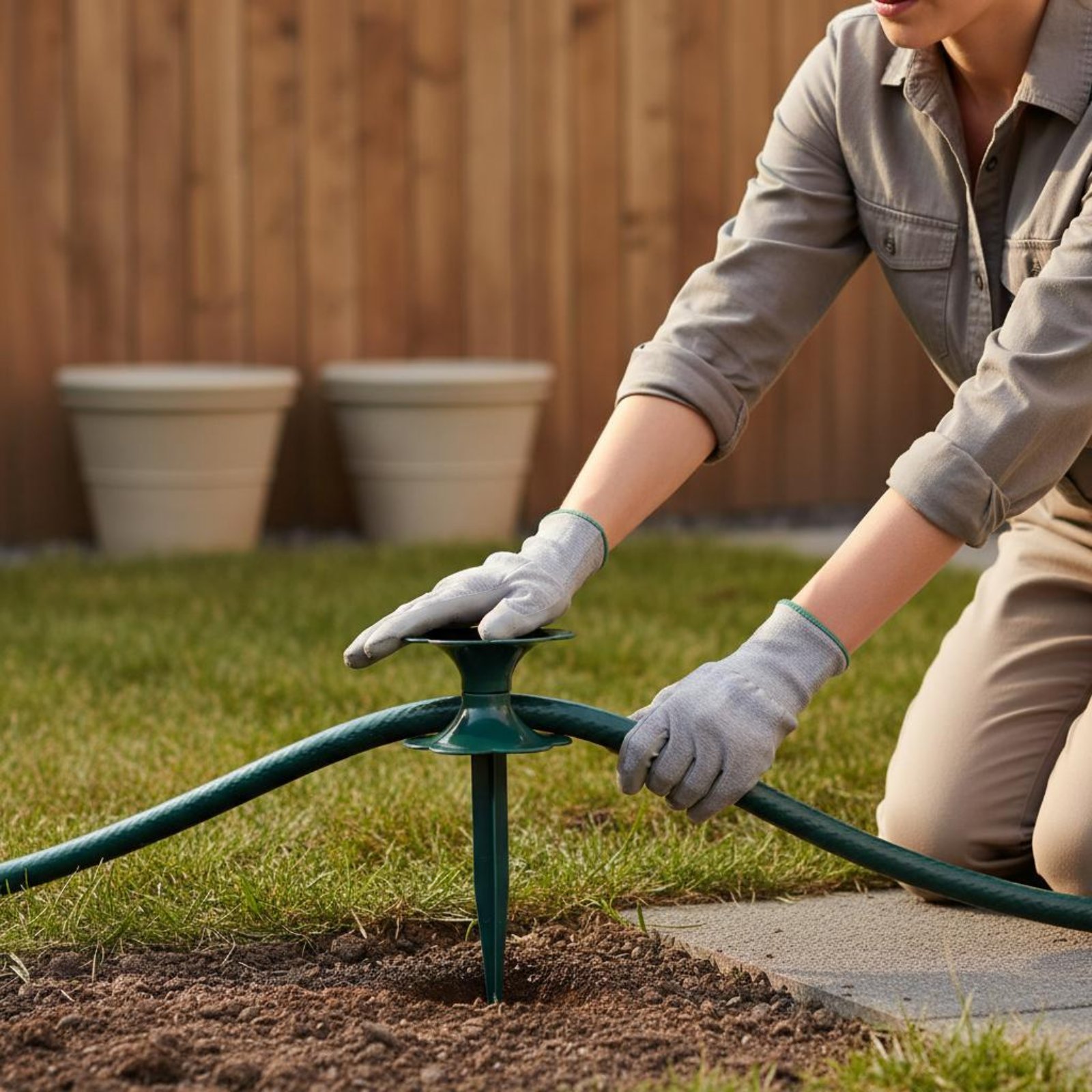Garden Hose Guide Spike Easy t - مراجعة Gardening Tools Guide وسعره