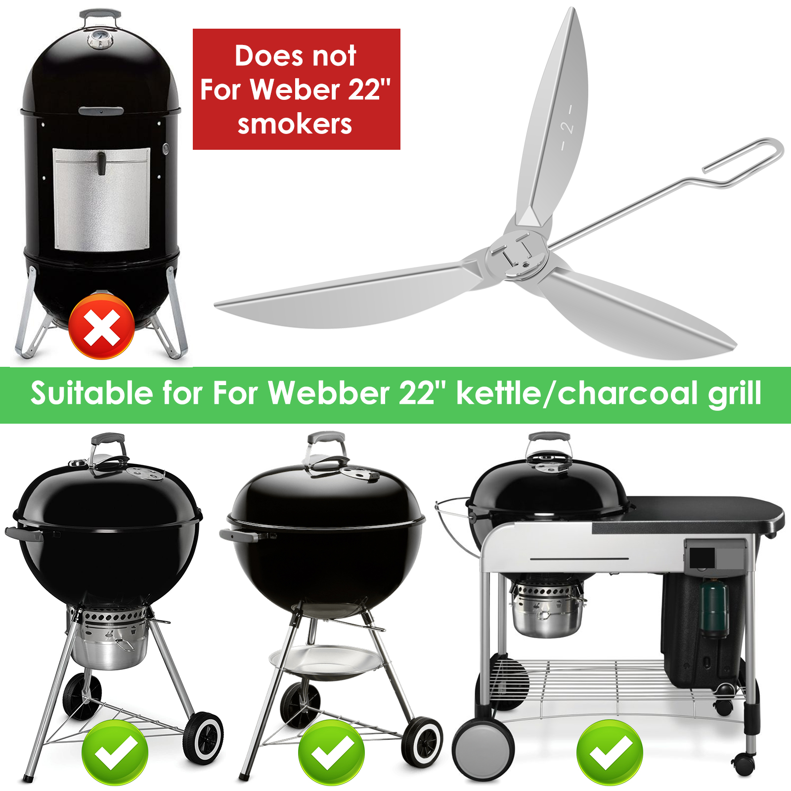 For 22-1/2Inch Grills One-Touc - مراجعة Gardening Tools Hoe وسعره