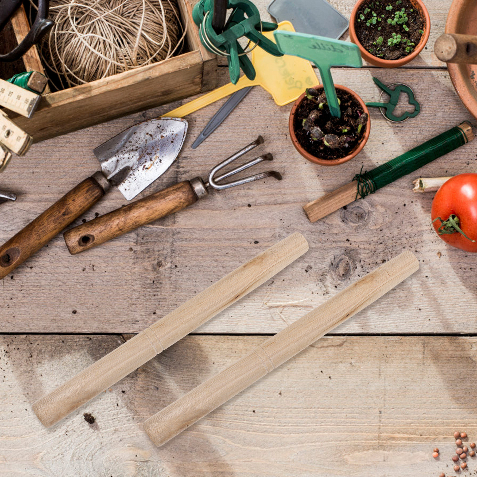 6Pcs Farm Tool Handles Wooden  - مراجعة Gardening Tools Hoe وسعره