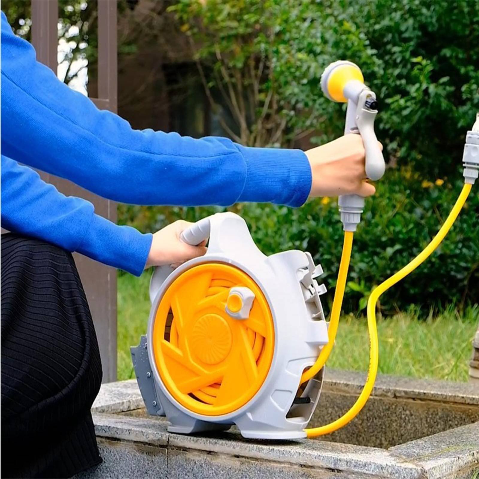 Hand-Carry Water Hose Reel sna - مراجعة Gardening Tools Set وسعره