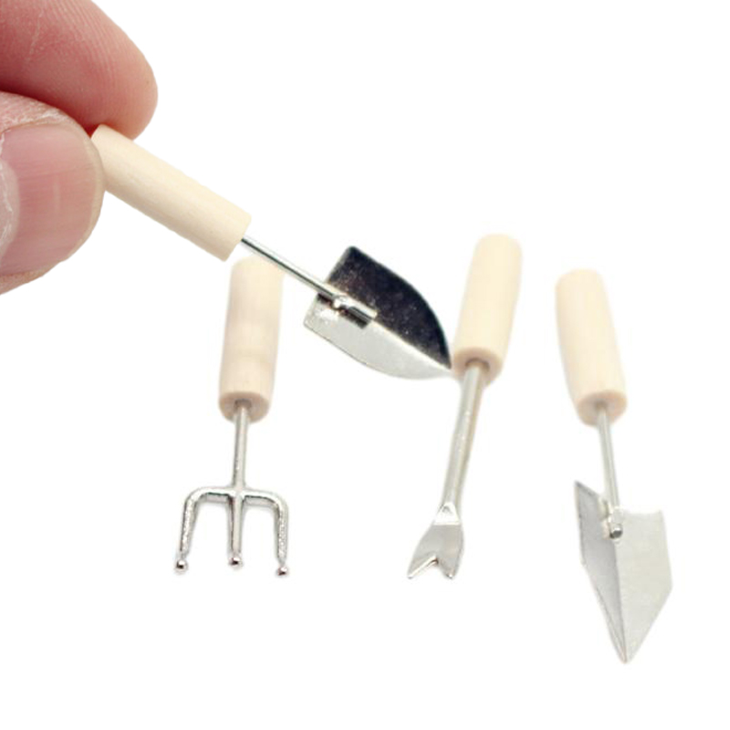 1:12 Dollhouse Miniature Garde - مراجعة Gardening Tools Hoe وسعره
