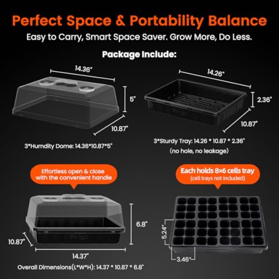 Thick Plastic] Strong Seed Sta - مراجعة Propagation Tray Dome وسعره