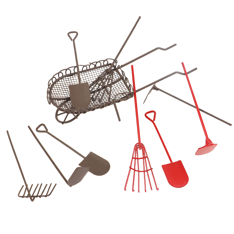 1/12 Dollhouse Simulation Gard - مراجعة Gardening Tools Hoe وسعره