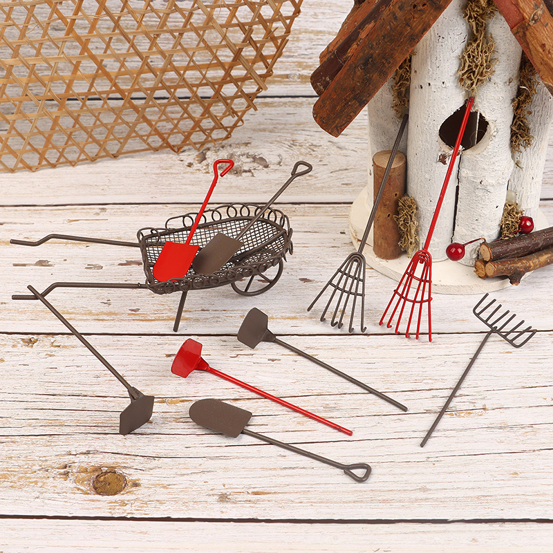 1/12 Dollhouse Simulation Gard - مراجعة Gardening Tools Hoe وسعره