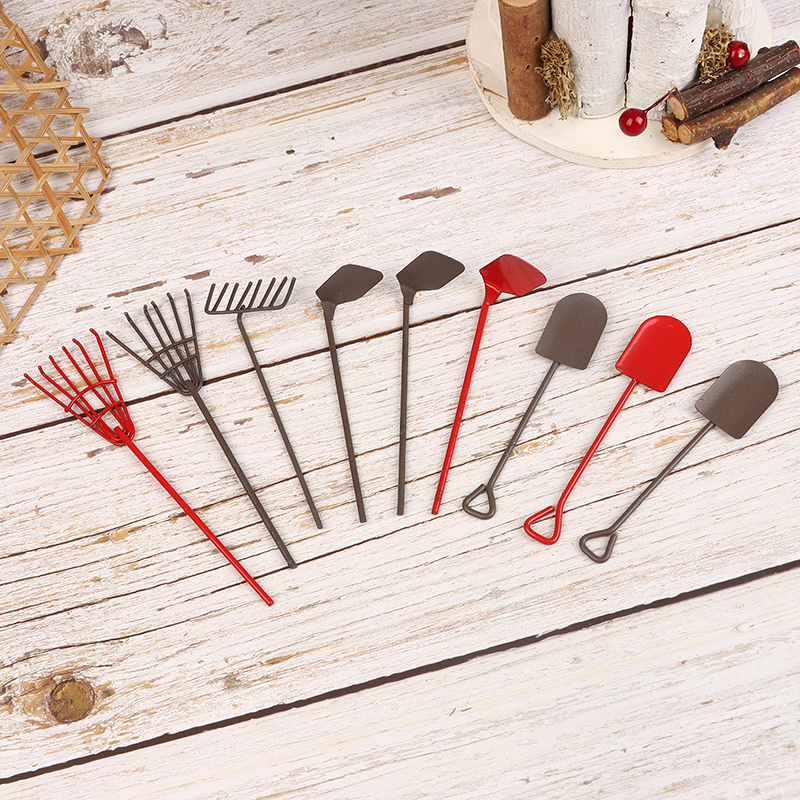 1/12 Dollhouse Simulation Gard - مراجعة Gardening Tools Hoe وسعره
