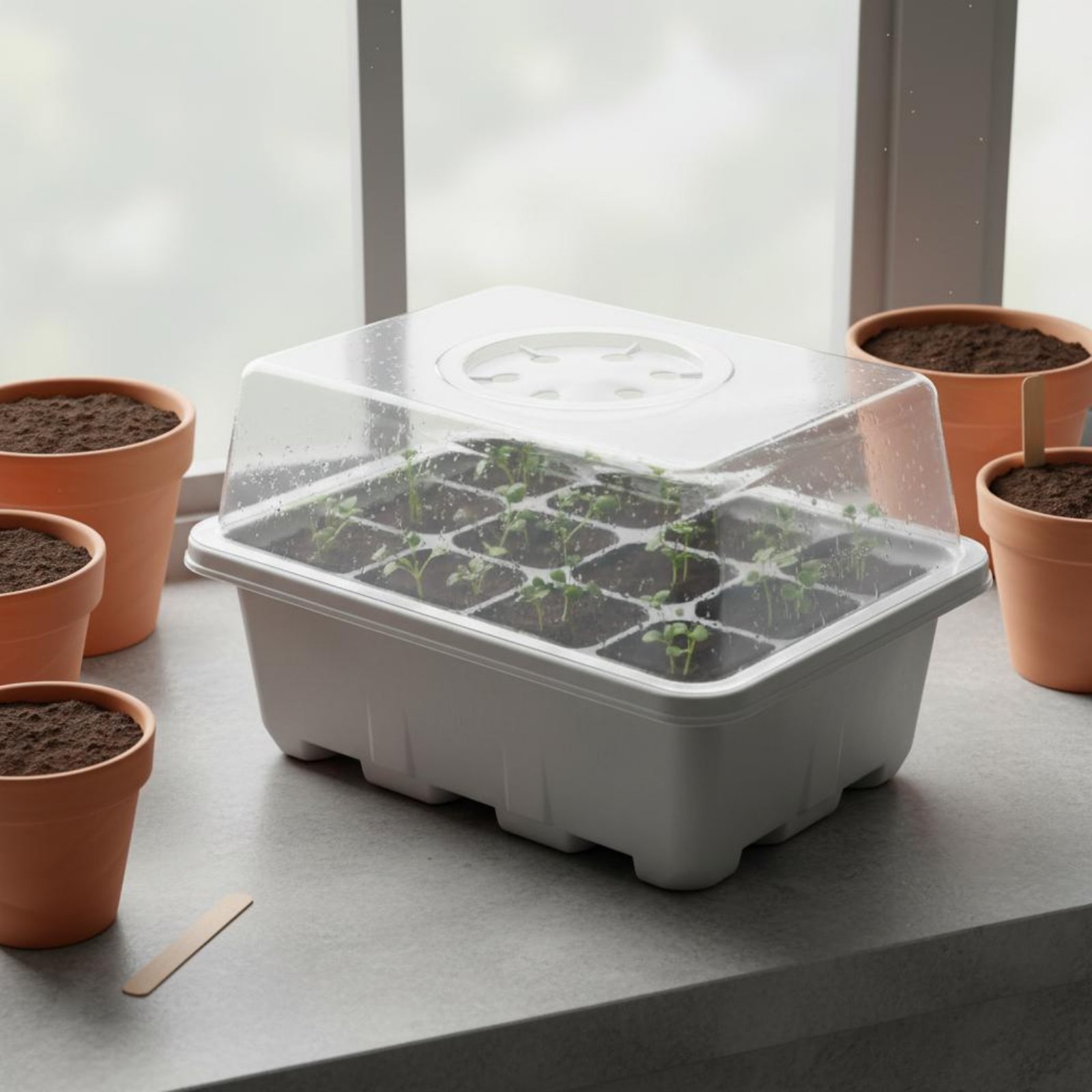 12 Compartment Seed Starting T - مراجعة Propagation Tray Dome وسعره