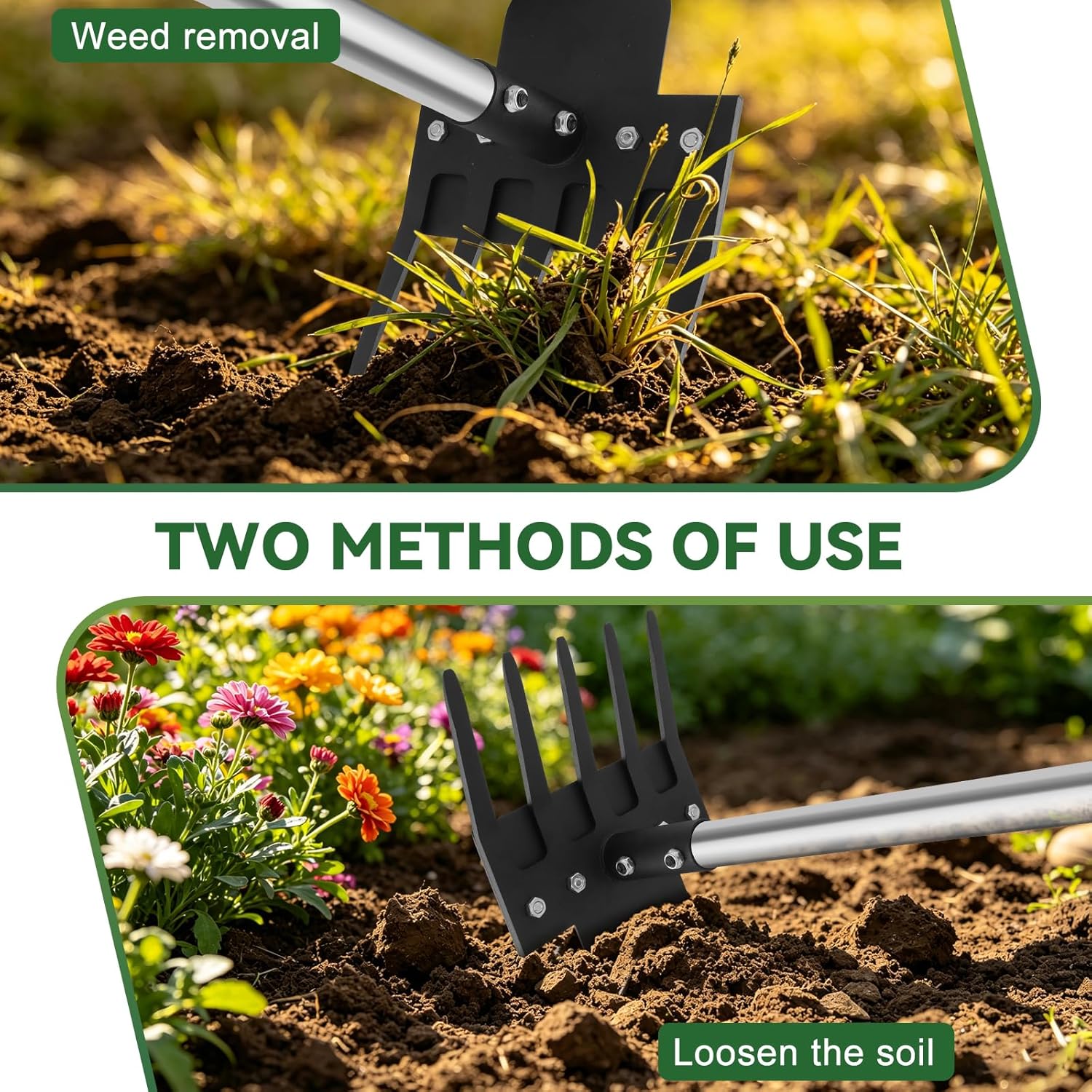 2-in-1 Hoe Garden Tools, 17-58 - مراجعة Gardening Tools Hoe وسعره