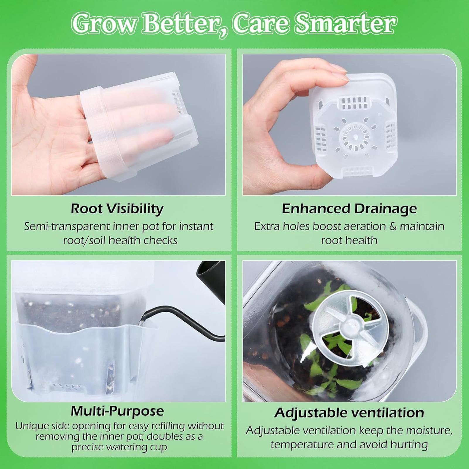 Self Watering Pots 12Pcs Seed  - مراجعة Propagation Tray Dome وسعره