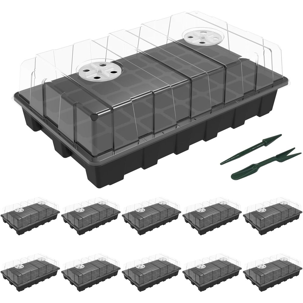 10-Set Garden Propagator Set,  - مراجعة Propagation Tray Dome وسعره